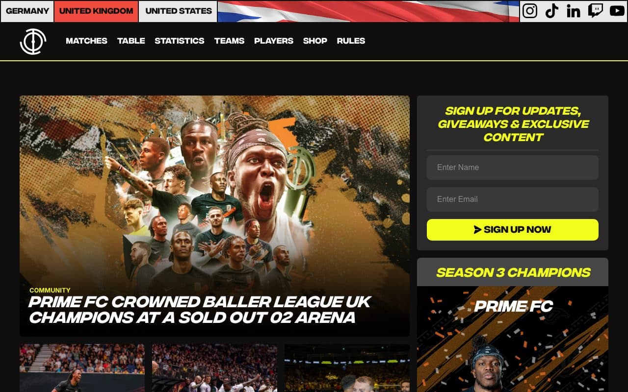 Baller League website